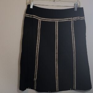 Ann Taylor Black and Cream Pencil Skirt